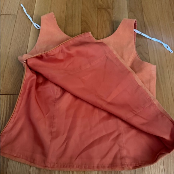 Positive Attitude Orange stylish faux suede jacket & sleeveless lined top. EUC - Picture 4 of 6